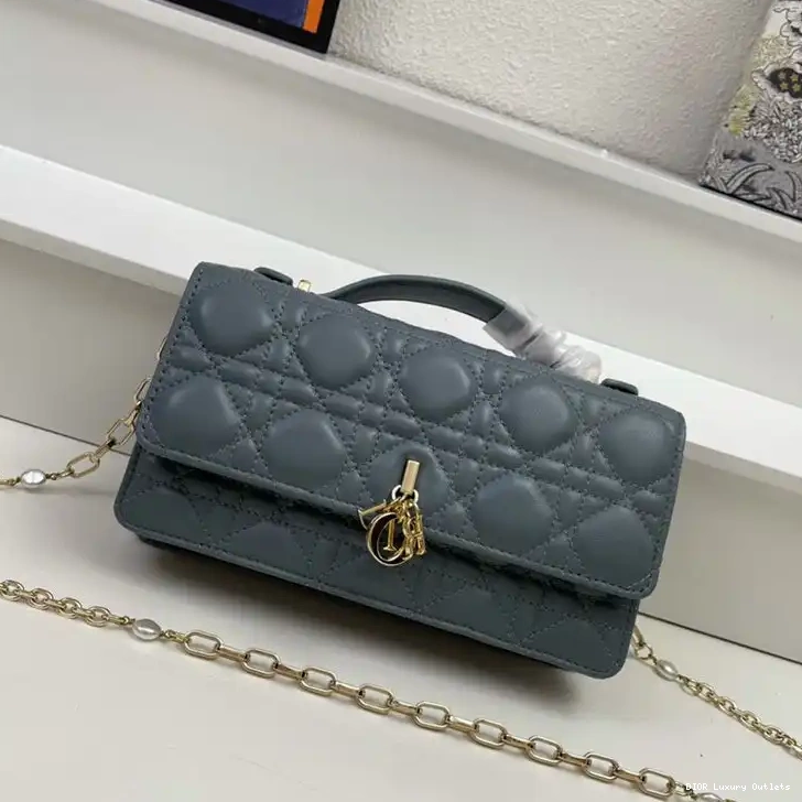 Cheap Bag Handle Dior Mini Miss Lambskin Blue Sky Cannage Top 0328 Luxury